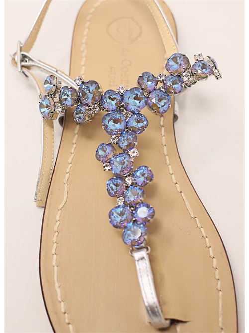 Violet-blue jeweled Capri sandals Da Costanzo | S3099BLUVIOLA